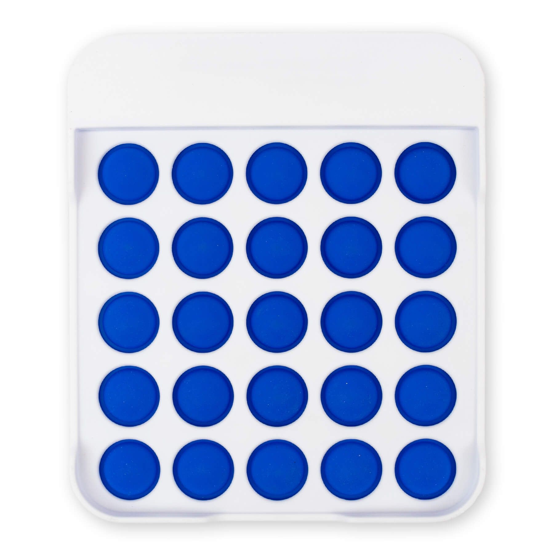 White with Royal Blue Buttons - Blank